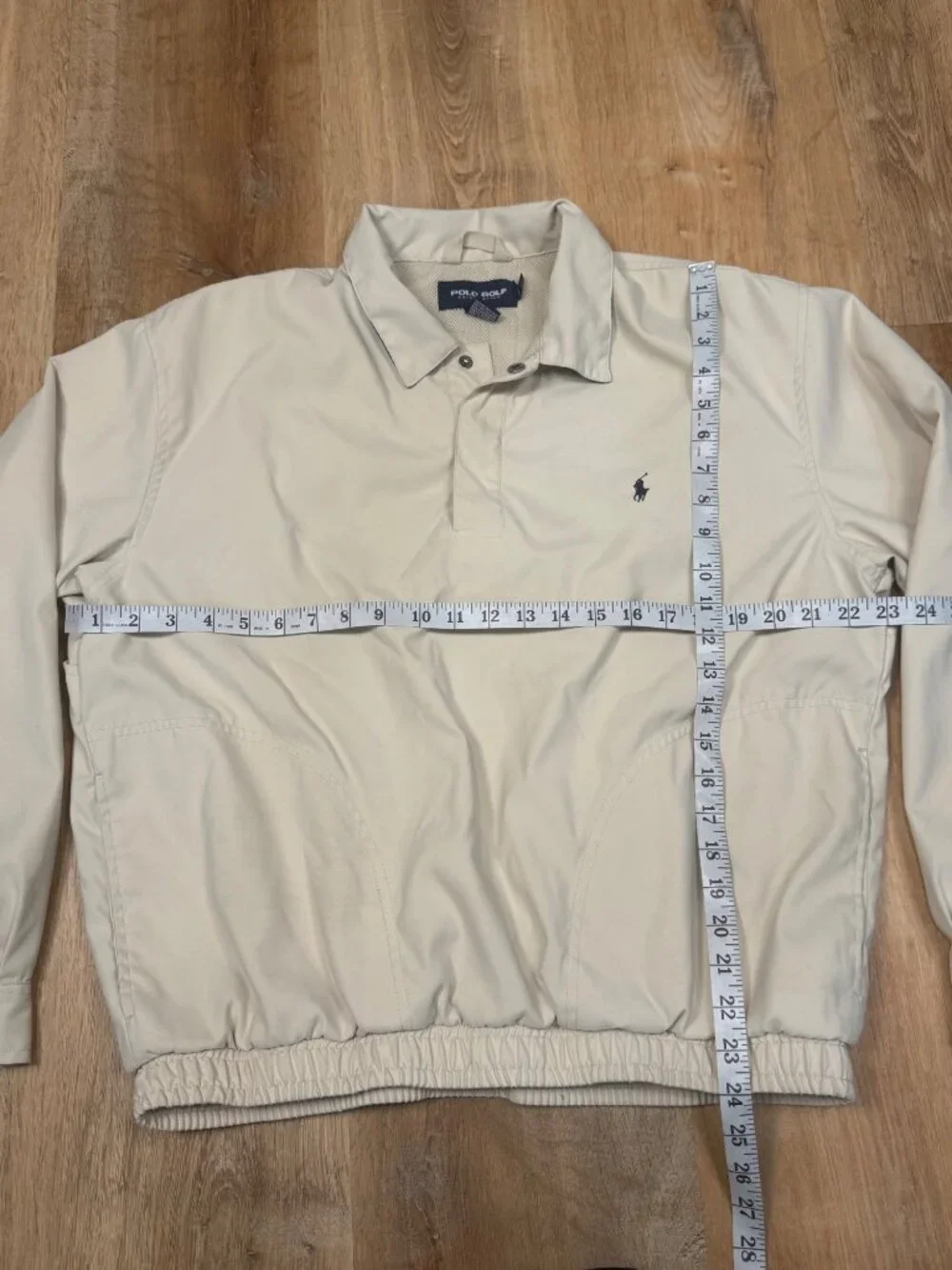 POLO GOLF Ralph Lauren Beige Pullover Lightweight 1/4 Button Jacket Medium